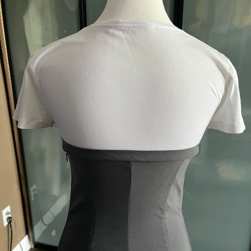 Chic Strapless like Gray and White Dress - Picture 5 of 8